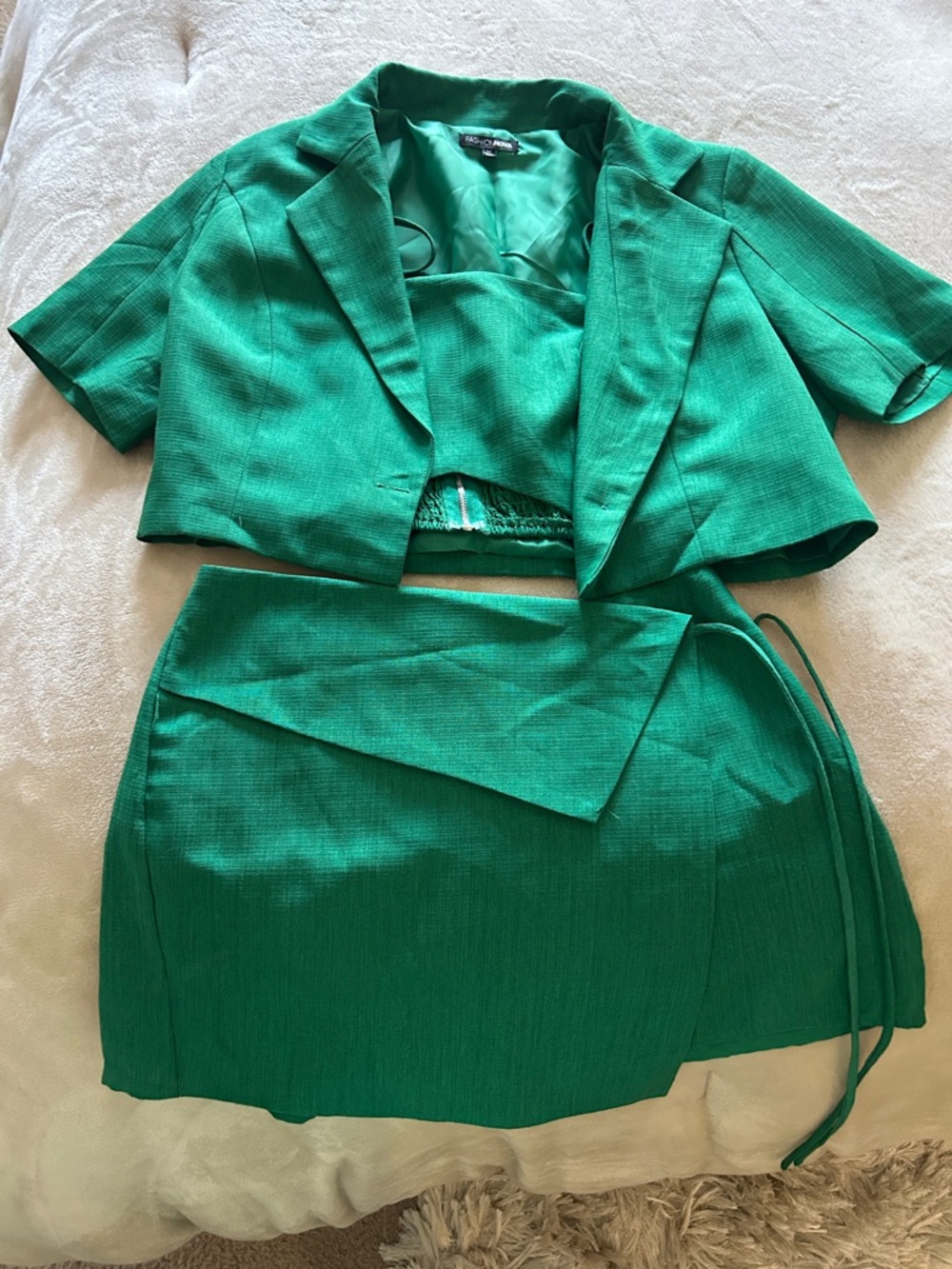Fashion Nova Green Two-Piece Skort Set